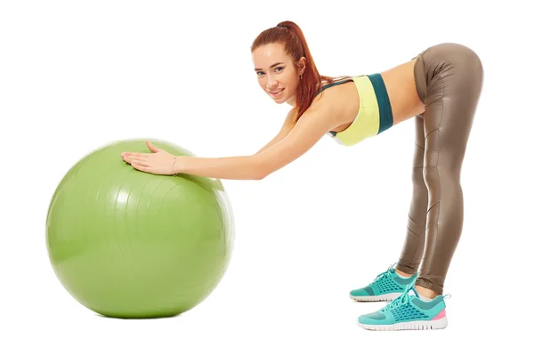 Smiling pretty girl engaged in aerobics — Stock Photo, Image