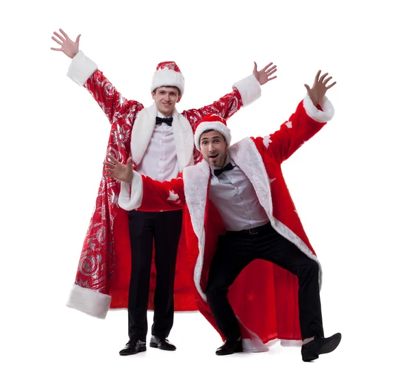 Cheerful men dressed as Santa Claus — Stock Photo, Image