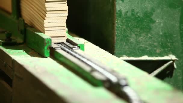 Taglio speciale preparare dettaglio in legno — Video Stock