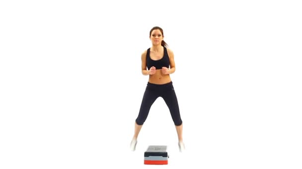 Mince brunette jeune femme exerçant 