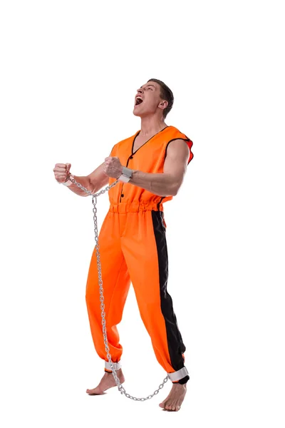 Prisoner screams in despair. Concept of arrest — Stock Photo, Image