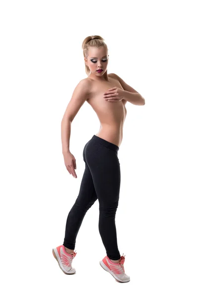 Immagine di ragazza atletica in topless con trucco luminoso — Foto Stock