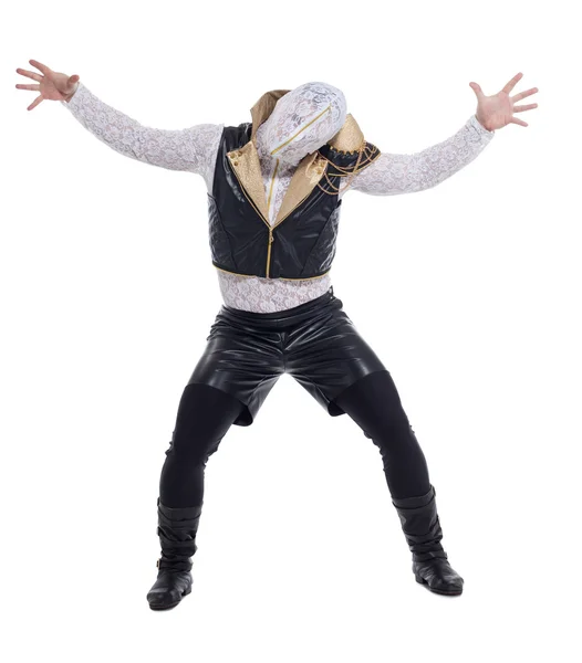 Image of modern dancer posing in strange costume — Stock fotografie