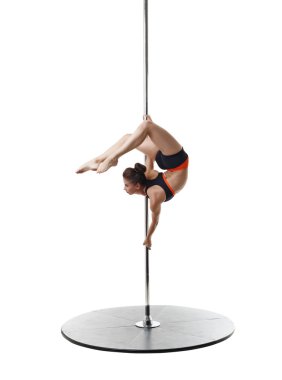 Pilon üzerinde profesyonel dansçı. Studio fotoğraf