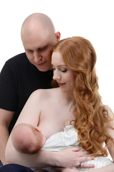 Portrait of happy parents and their little son — Stock Photo, Image