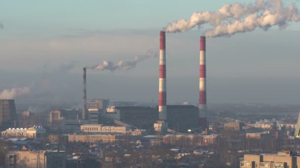 Vista do setor de fabricação citys de manhã — Vídeo de Stock