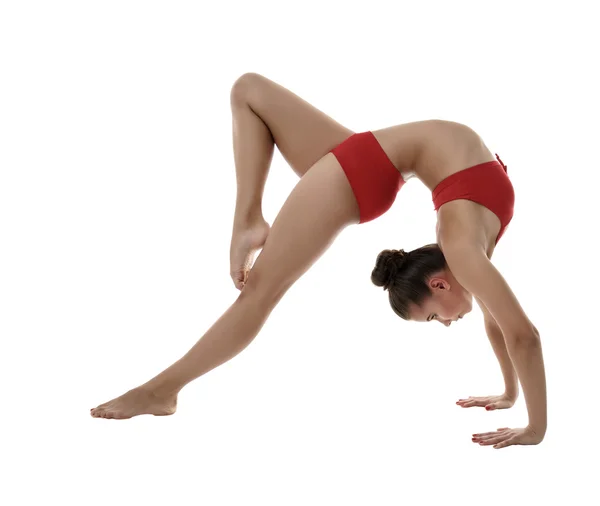 Image of flexible girl doing gymnastic pose — Stock Photo, Image