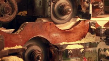 Tahta işleme. Otomatik makine Close-Up