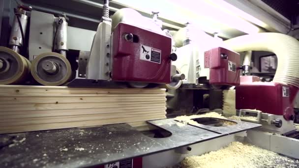 View on equipment for processing of profiled bar — Stock Video