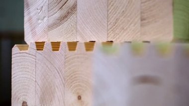 Görünüm üzerinde yapıştırılmış lamine kereste, yakın çekim