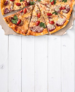 lezzetli alakart pizza ve metin alanı