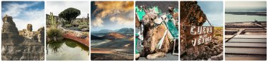 pitoresk manzaralarına ve Lanzarote Kanarya Adaları'nda manzaraları