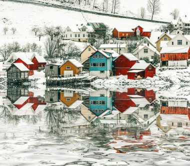 Norwegian Fjords in winter clipart