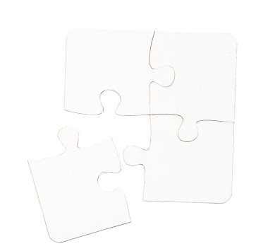 bir tablo üzerinde beyaz bulmacanın parçaları farklı boyutu