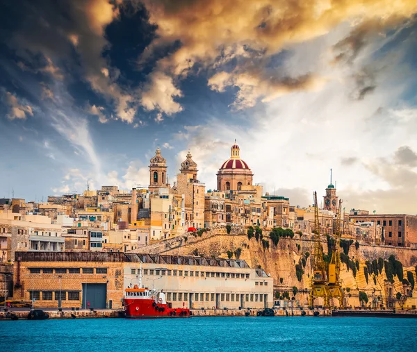 Vista sobre o forte de Senglea em Malta — Fotografia de Stock