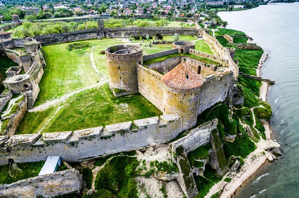 Bela vista sobre a fortaleza de Akkerman em Belgorod-Dniester, Ucrânia — Fotografia de Stock