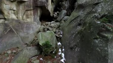 Karpatlar gri taş kayalarda