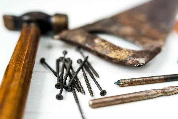 Tools on wooden table — Stock Photo, Image