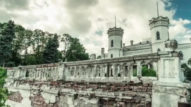 Beau palais cygne blanc à Sharovka, région de Kharkiv — Video