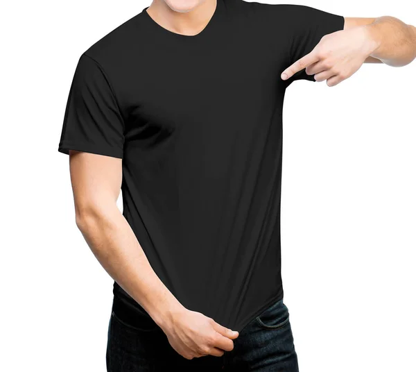 Homme en t-shirt noir — Photo