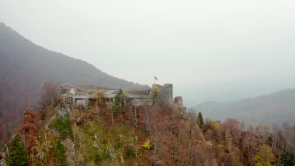 Κάστρο Poenari στη Ρουμανία — Αρχείο Βίντεο