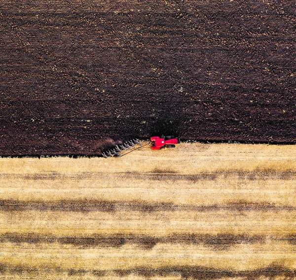 Vista aérea da colheita de colheita — Fotografia de Stock