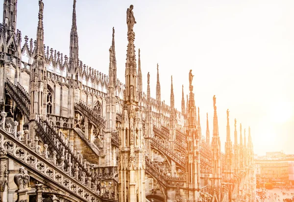 Terrazas de Catedral del Duomo de Milán —  Fotos de Stock