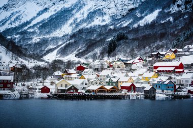 Norwegian Fjords in winter clipart