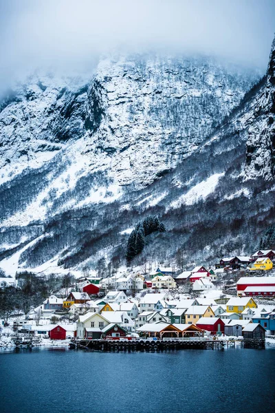 Noorse fjorden in de winter — Stockfoto