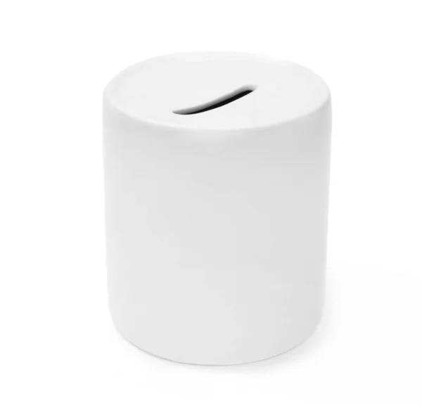白色陶瓷储蓄罐 — 图库照片