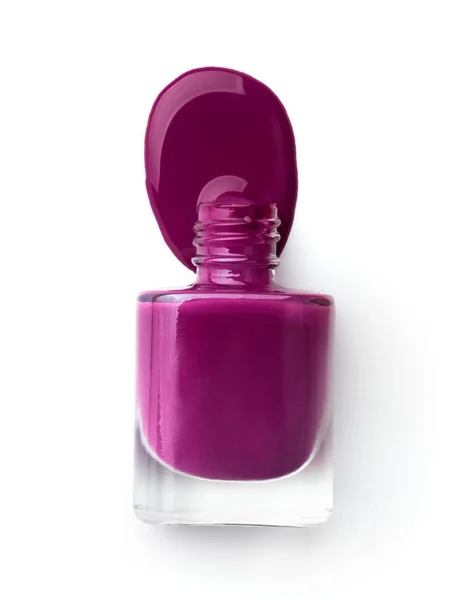Violet nail polish bottle — Stock Photo, Image