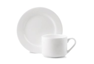 Beyaz fincan ve tabak.