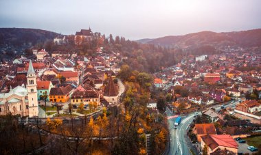 Sighisoara merkezinin üst görüntüsü