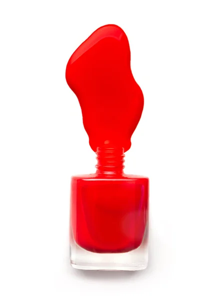 Red nail polish bottle — Stock Photo, Image