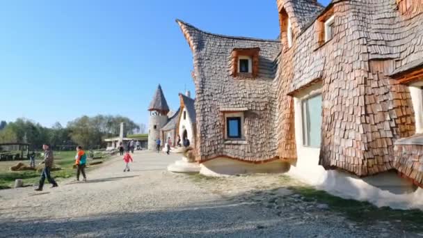 Fairy Tale Clay Castle Castelul de lut Valea Zanelor in Transylvania — Stock Video