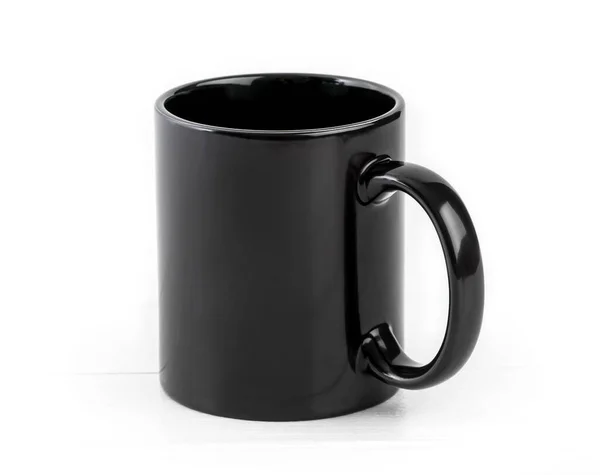 Całkowicie czarny ceramiczny kubek — Zdjęcie stockowe
