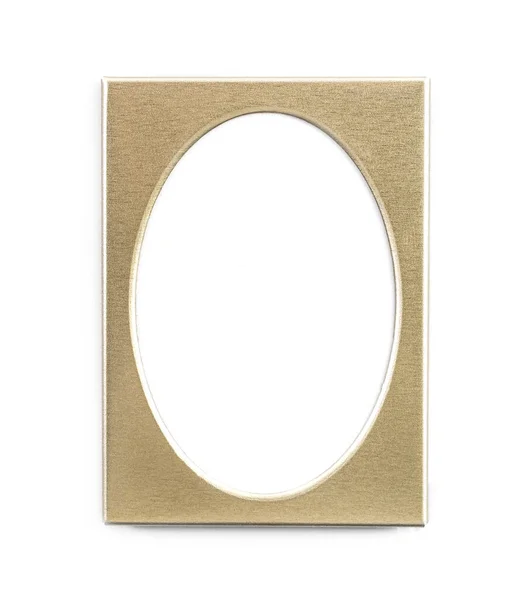 Moldura de foto oval vazia dourada — Fotografia de Stock