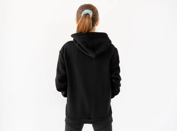 Back view of girl wearing hoodie — Stock Photo, Image