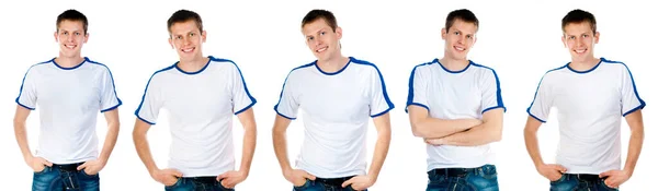 Человек в белой футболке — стоковое фото