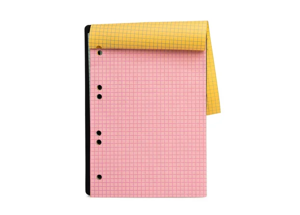 Caderno aberto com páginas coloridas — Fotografia de Stock