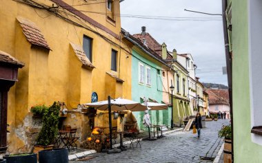 Sighisoara 'nın rahat caddesi