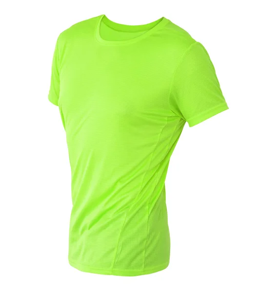 Görünmez manken üzerindeki limon yeşili tişört şablonu — Stok fotoğraf