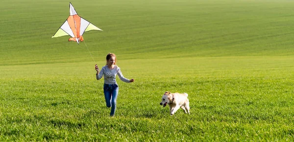 Kinderen met vlieger — Stockfoto