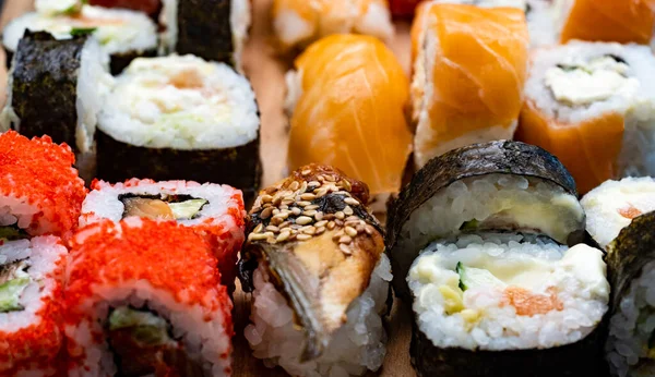 Sushi maki set close-up — Fotografia de Stock