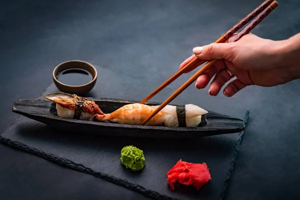 Sushi sashimi set closeup — Stock Photo, Image