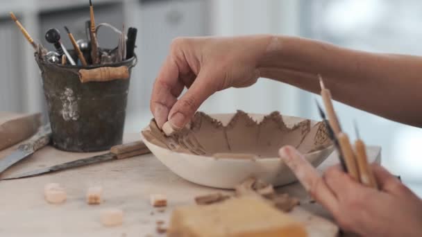 粘土板制作工艺 — 图库视频影像