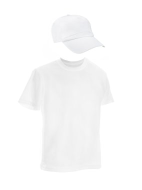 erkek t-shirt şablon bir kap ile.
