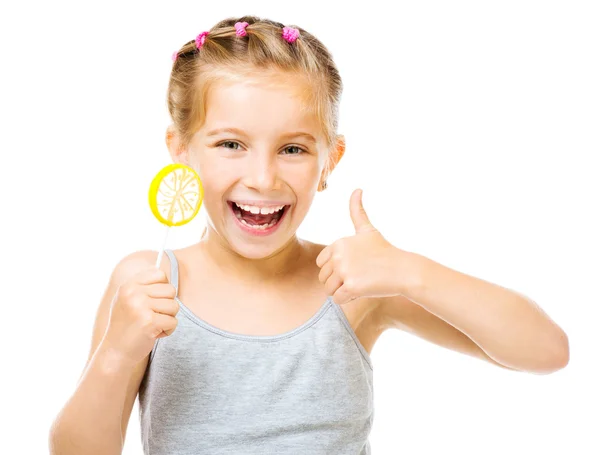 Little girl with lollipop — Stock Photo, Image