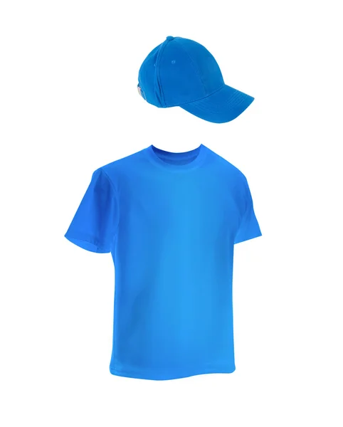 Mens t-shirt template with a cap. — Stock Photo, Image