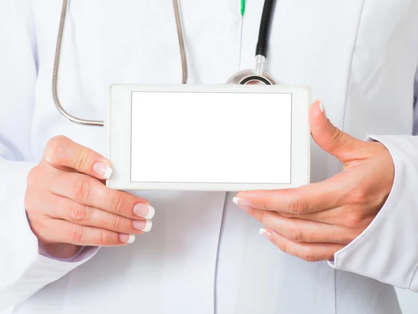 Doctors hands with mobile phone — Stock Photo, Image